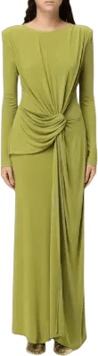 Eleh Draped Knot-Detail Maxi Dress