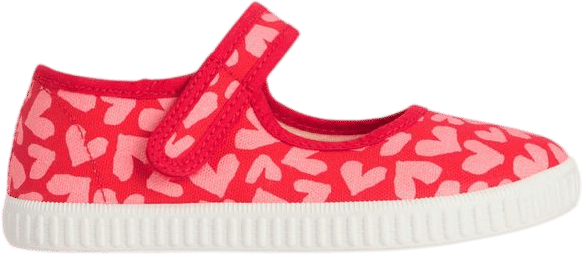 Canvas Mary Janes-Hearts