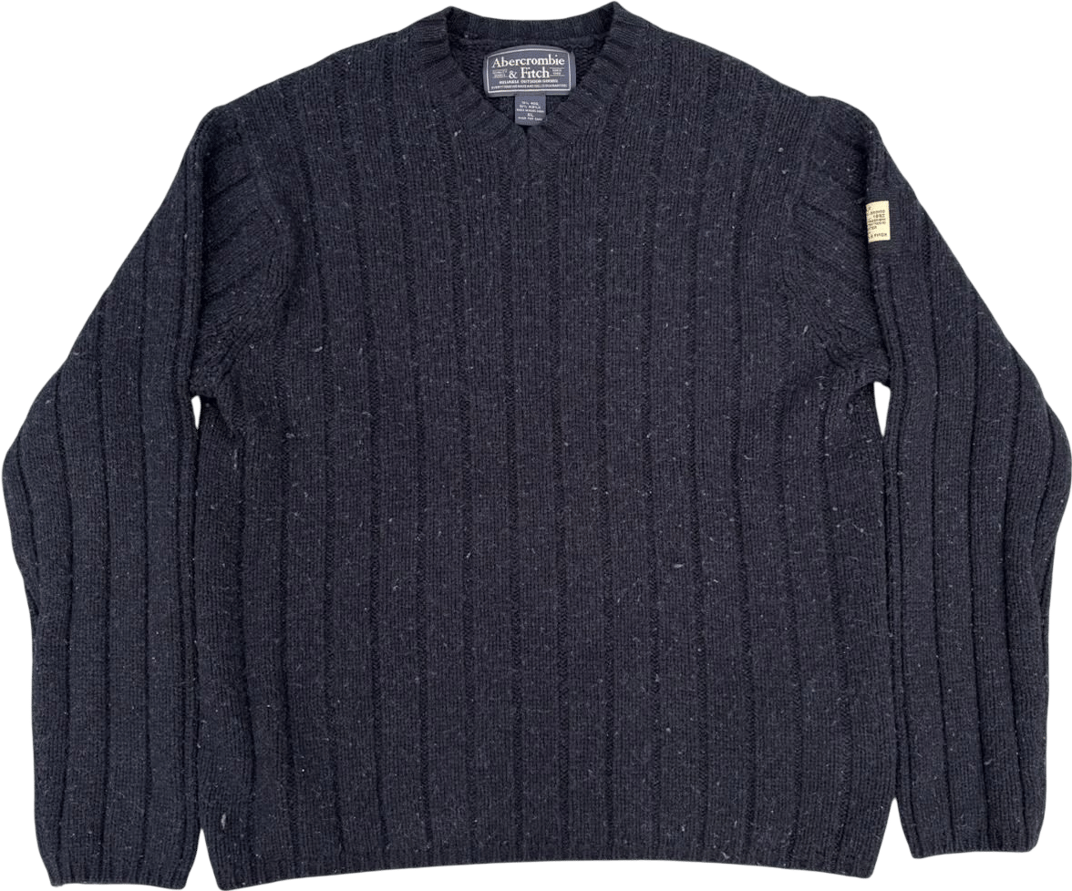 Abercrombie & Fitch Men's Black and Navy Jumper
