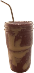 lining your smoothie cup with whipped coconut cream