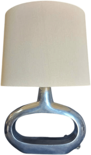 Mid-Century Nickel Ovoid Table Lamp