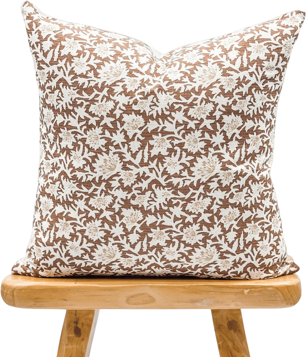 Floral Pillow Cover in Warm brown and tan, Floral Pillow cover, Boho Pillow, Decorative Throw Pillow for Fall, Farmhouse Pillow