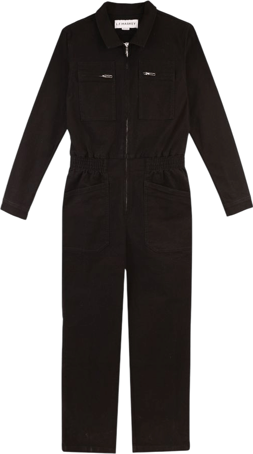 Danny Stretch Canvas Boilersuit Black