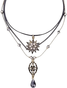 AILUOR Multilayer Necklace, Vintage Star Choker Chain Leather Pendant Layer for Women Jewelry