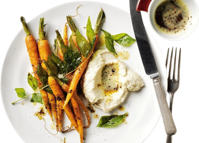Roasted Carrots with Vadouvan Butter & Almond Cream Recipe