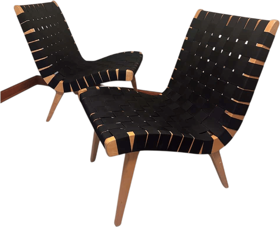 Jens Risom for Knoll lounge chair pair (2000)