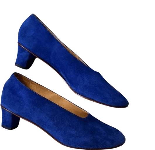 martiniano high glove suede shoes in electric blue (size 39)