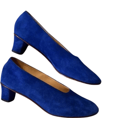 martiniano high glove suede shoes in electric blue (size 39)