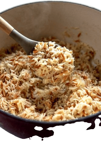 leftover pilaf and a dash of ketchup