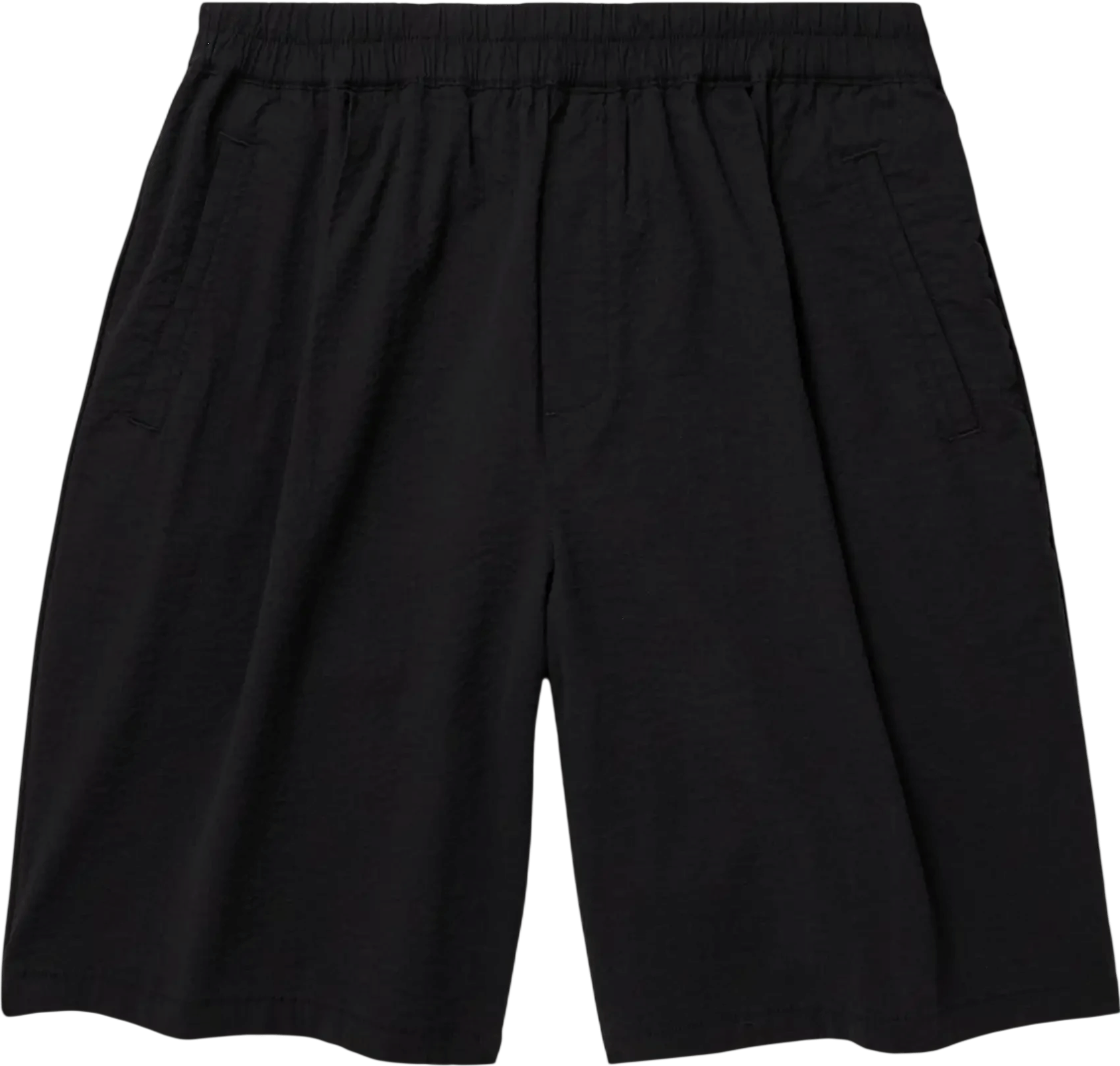 Folk Assembly Wide-Leg Cotton-Blend Seersucker Shorts