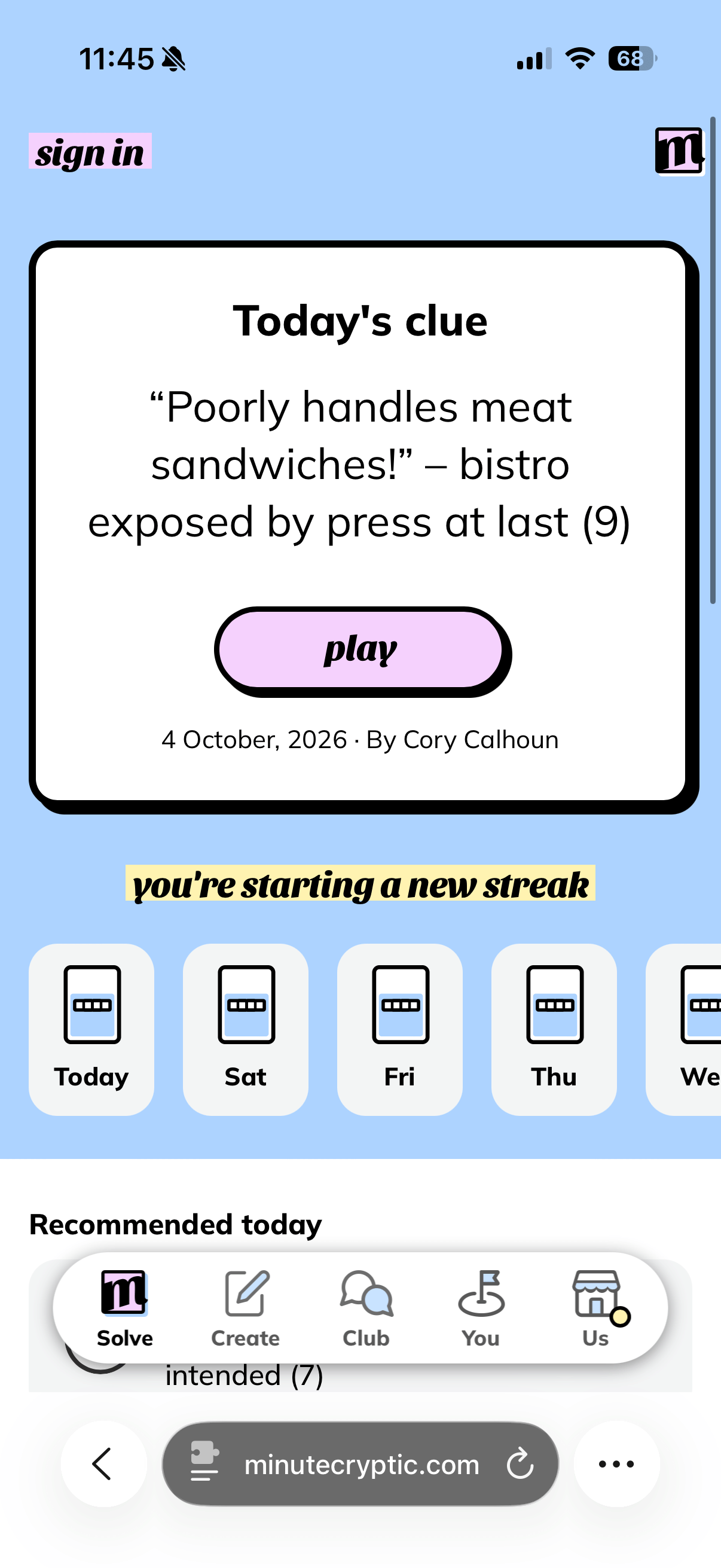 Minute Cryptic