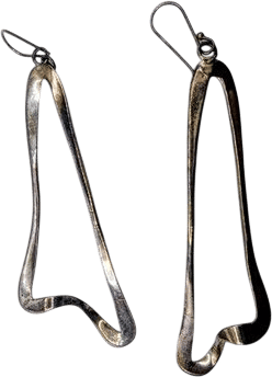 Wavy Sculptural Modernist Dangle Earrings 3.5" Long  | eBay