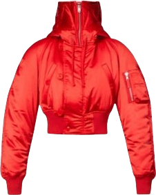 Funnel-Neck Cropped Shell Jacket