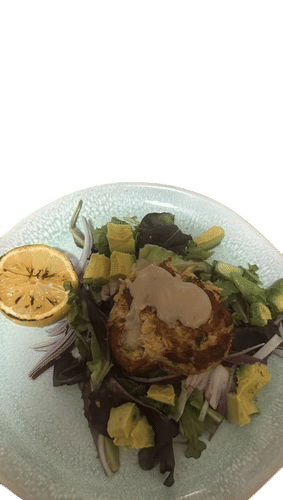 The Barking Dog- Pan Seared Maryland Crab Cake & Truffle Fries