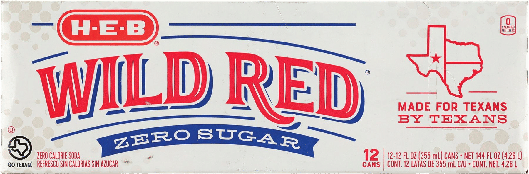 H-E-B Zero Sugar Wild Red Soda 12 pk Cans