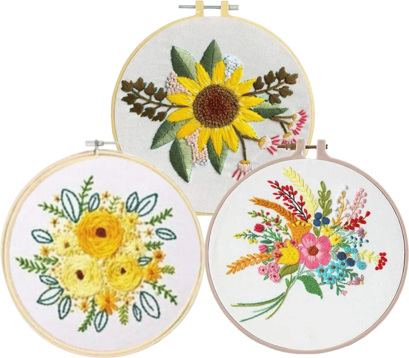 Floral Embroidery Kit Set