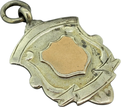 Antique English Sterling Silver & 9k Gold Watch Fob Pendant (1941)