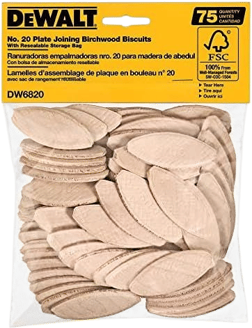 DEWALT Joiner Biscuits, No. 20 Size, 75-Piece (DW6820)