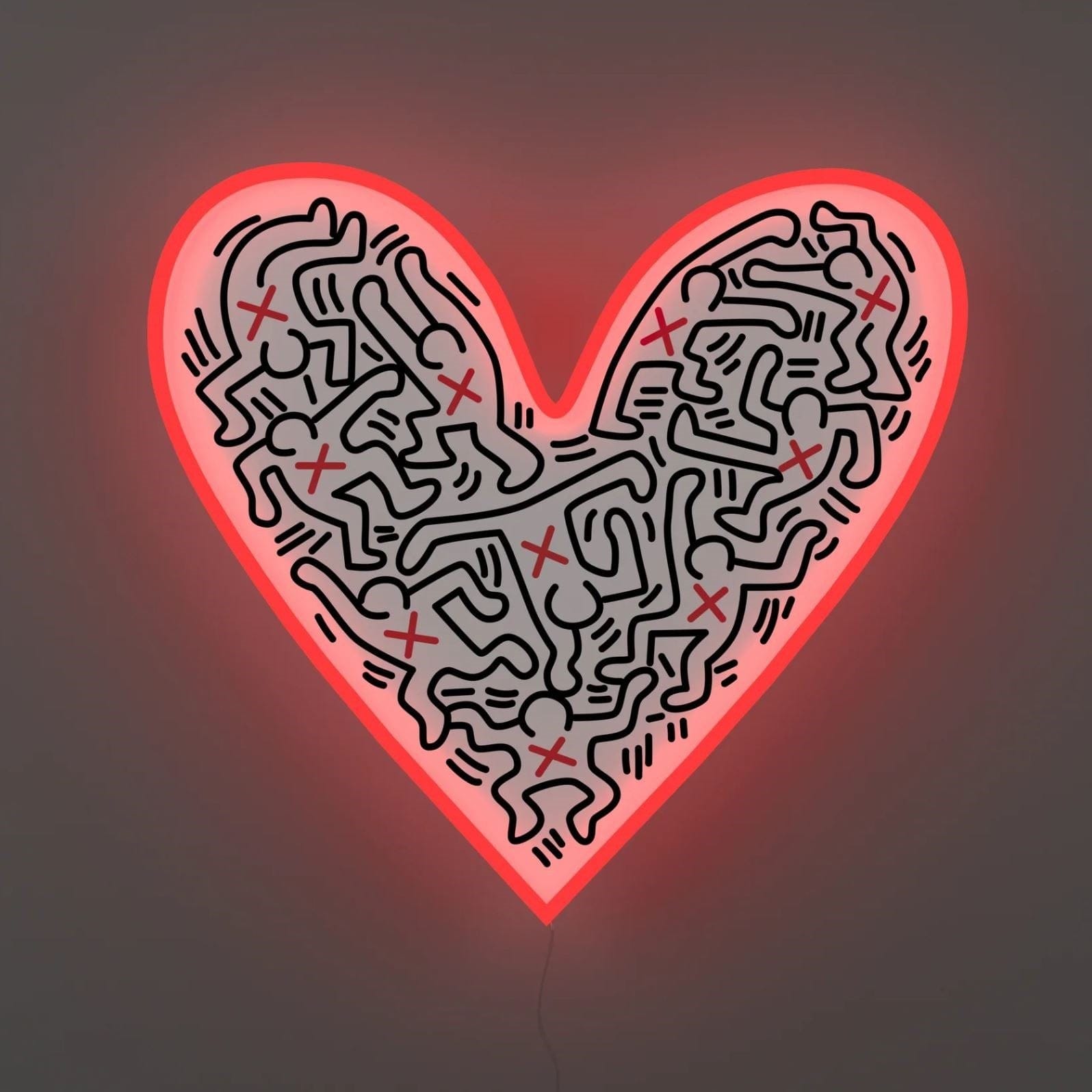 Dance Love Neon Sign by Keith Haring