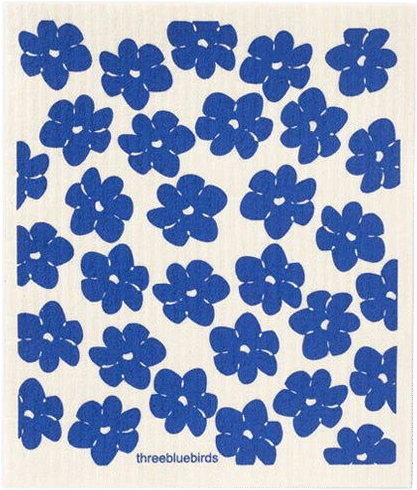 Three Bluebirds Reusable Swedish Dishcloth