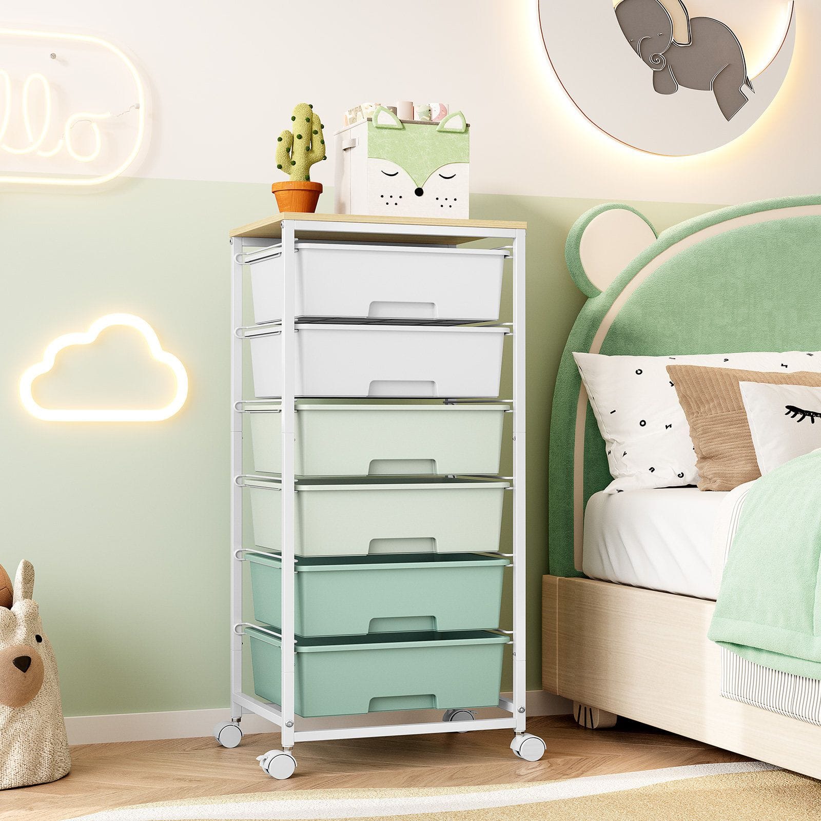 Multi-Drawer Rolling Storage Cart
