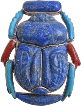 Lapis Turquoise Coral Scarab Clip