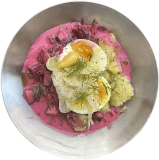 cold borchst (pink soup)