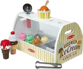 Wooden Scoop & Serve Ice Cream Counter