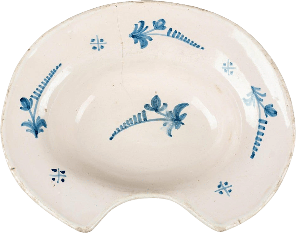 19th Century French Faience Shaving Bowl