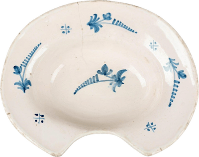 19th Century French Faience Shaving Bowl