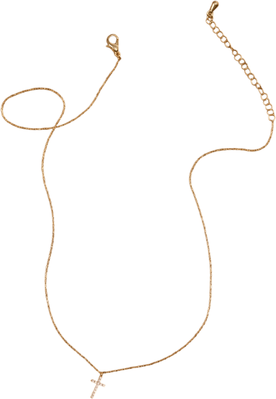 18K Gold Dipped Cross Charm Necklace - Altar’d State