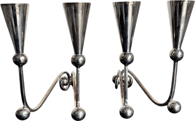 1950s Sculptural Sterling Silver Candelabra Set
