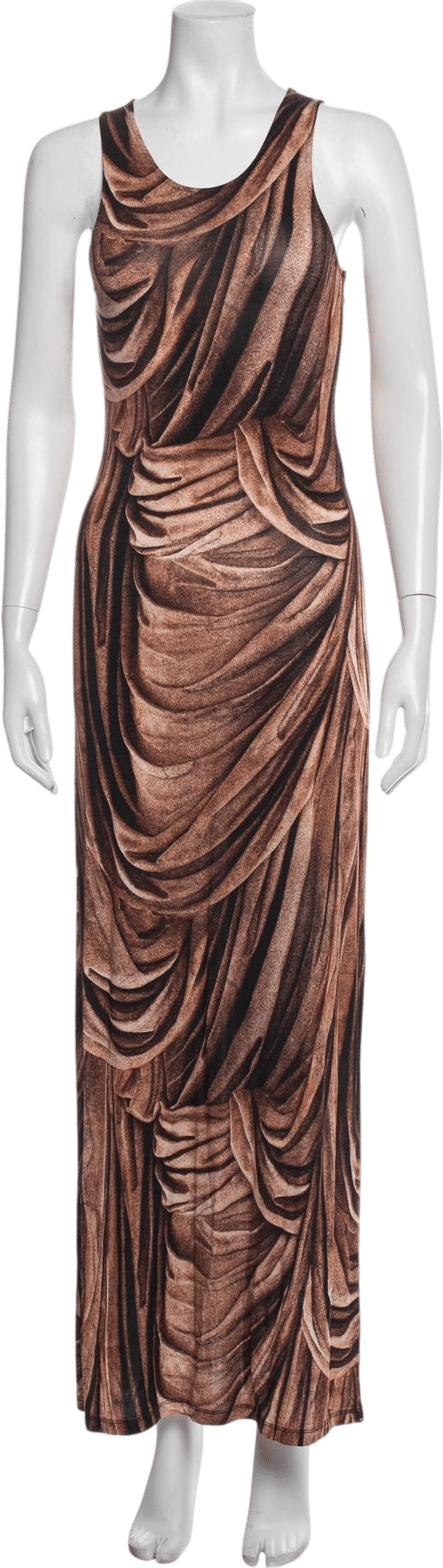 Paco Rabanne Printed Long Dress - Brown