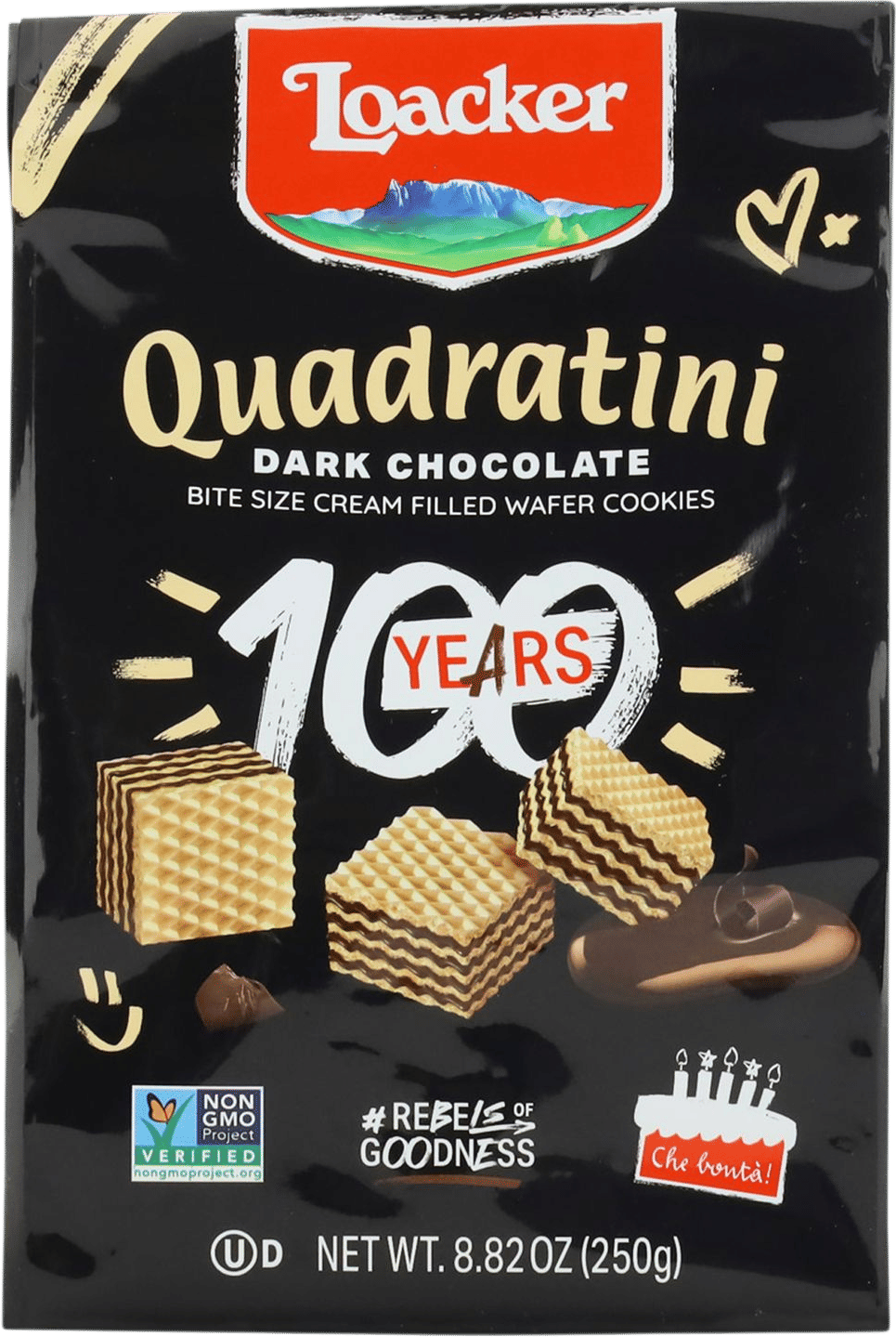 Quadratini Wafer Cookies, Dark Chocolate