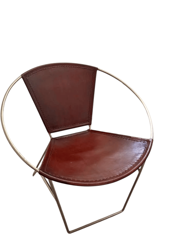 Brown leather mcm chair