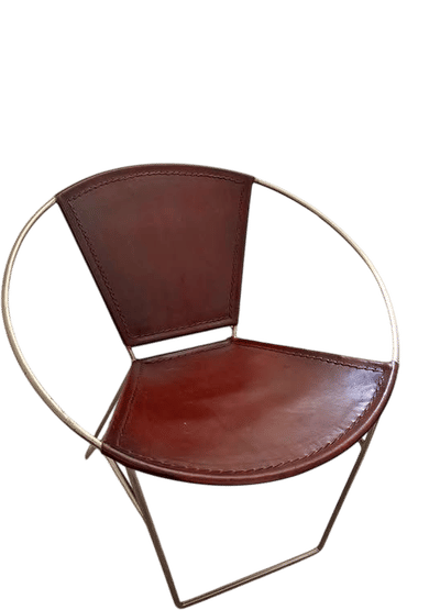 Brown Leather Mid-Century Modern Chair