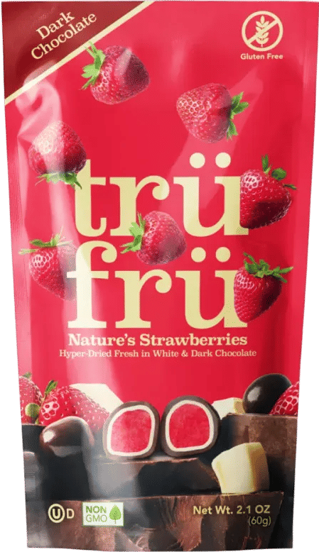 Tru Fru Hyper-Dried Strawberries Covered in Dark Chocolate Candy - 2.1oz
