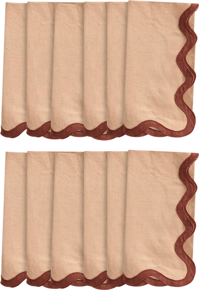 Linen Scalloped Edge Napkins