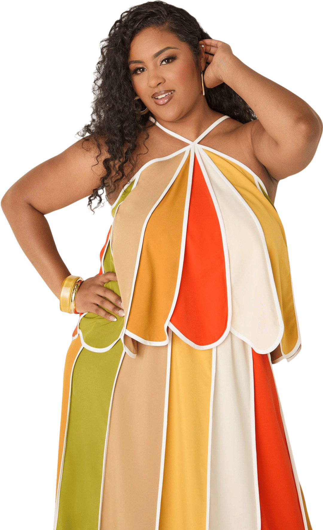 Striped Paneled Swing Top