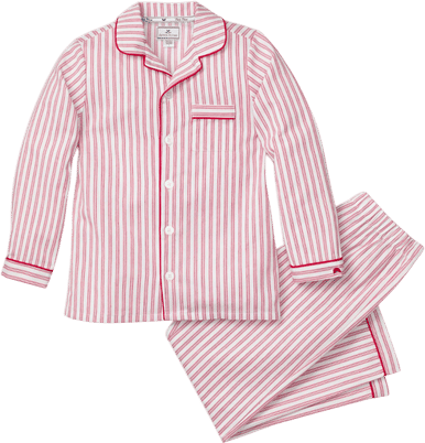 Kid's Twill Pajama Set in Antique Red Ticking