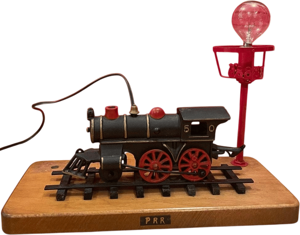 Vintage Wilkins, Early 1900’s, Cast Iron Train Lamp, Black,red, Wood Base, Works - Etsy
