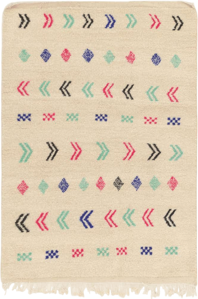 4' 3 x 6' Hand Knotted Moroccan Wool Rug
