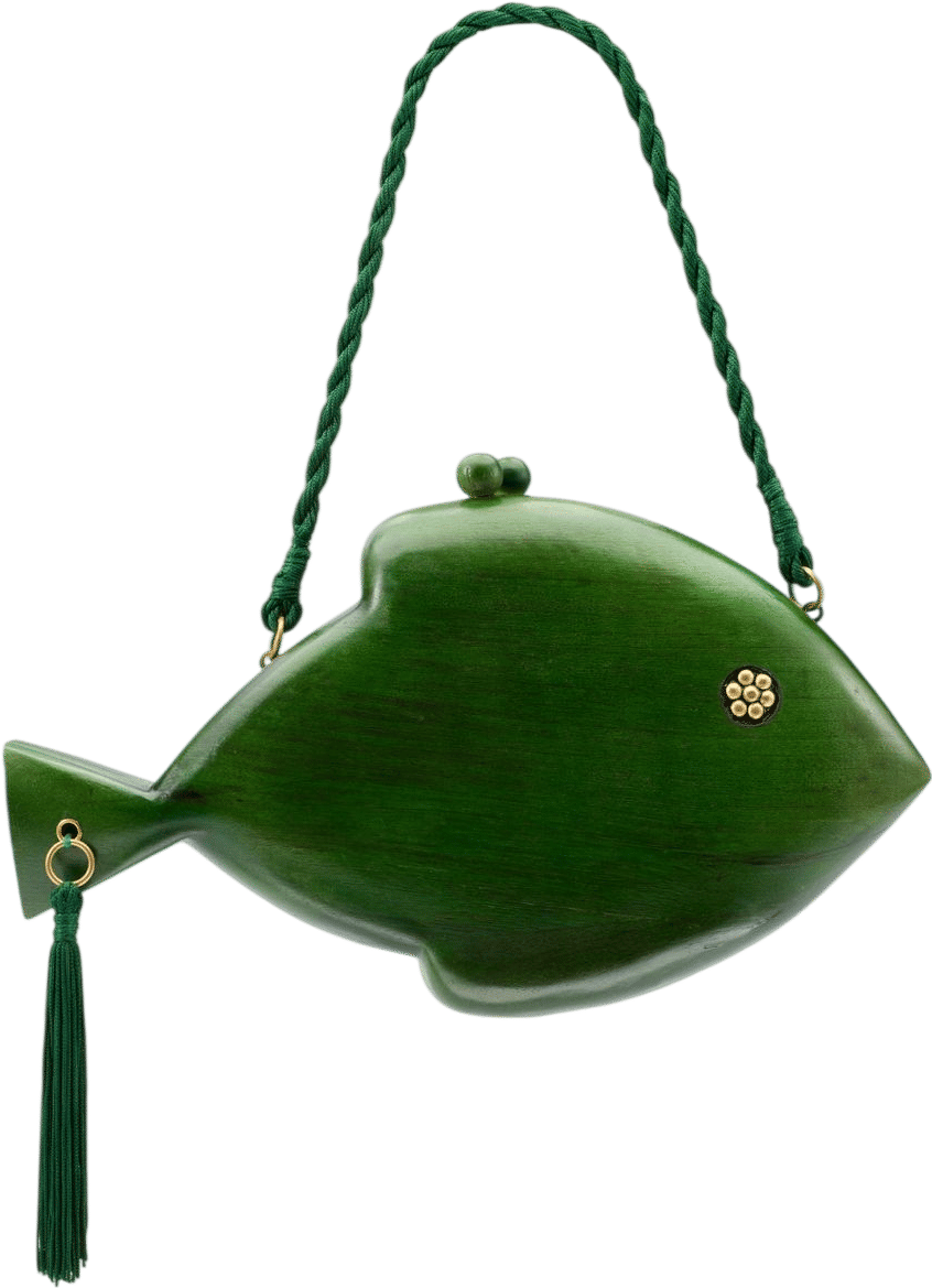 Simon Miller Carved Wooden Fish Clutch