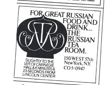 Russian Tea Room New York City 1970s Print