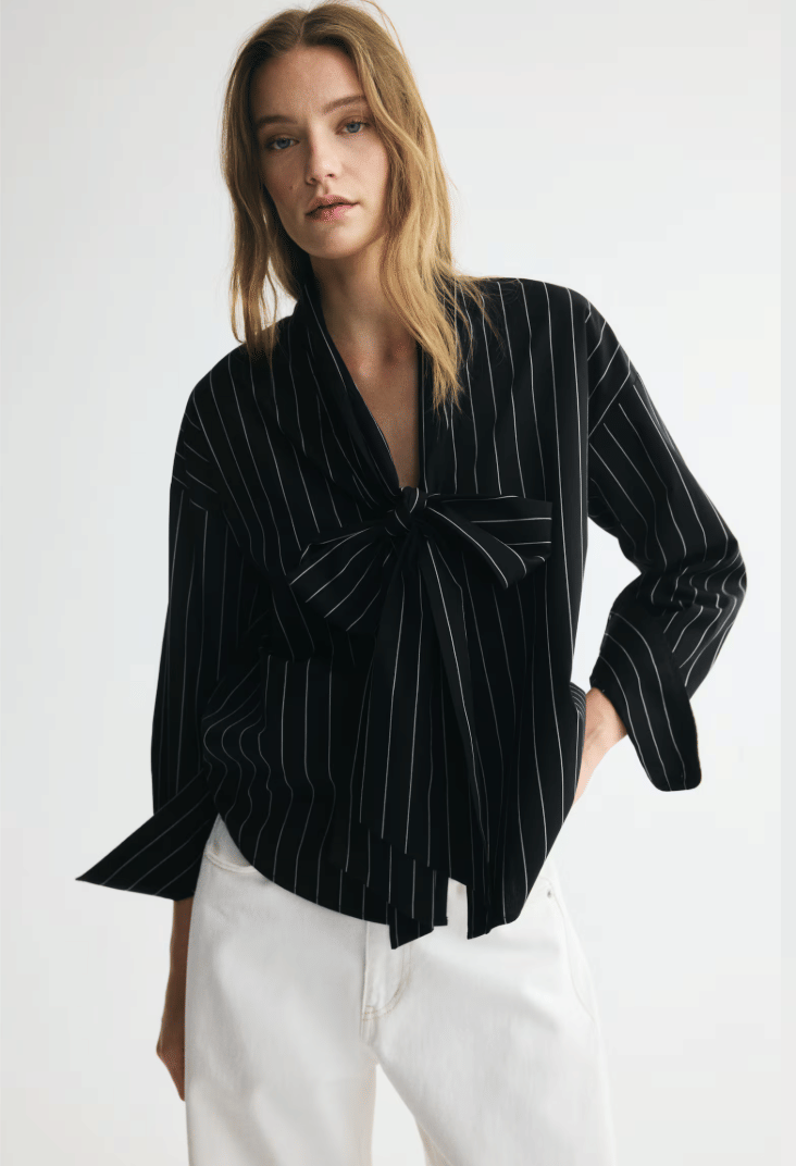 Scarf Collar Blouse
