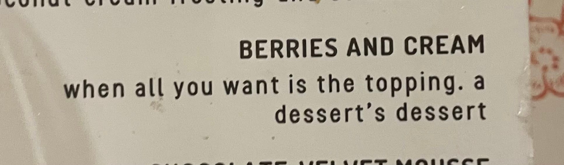 Berries and cream on the menu 