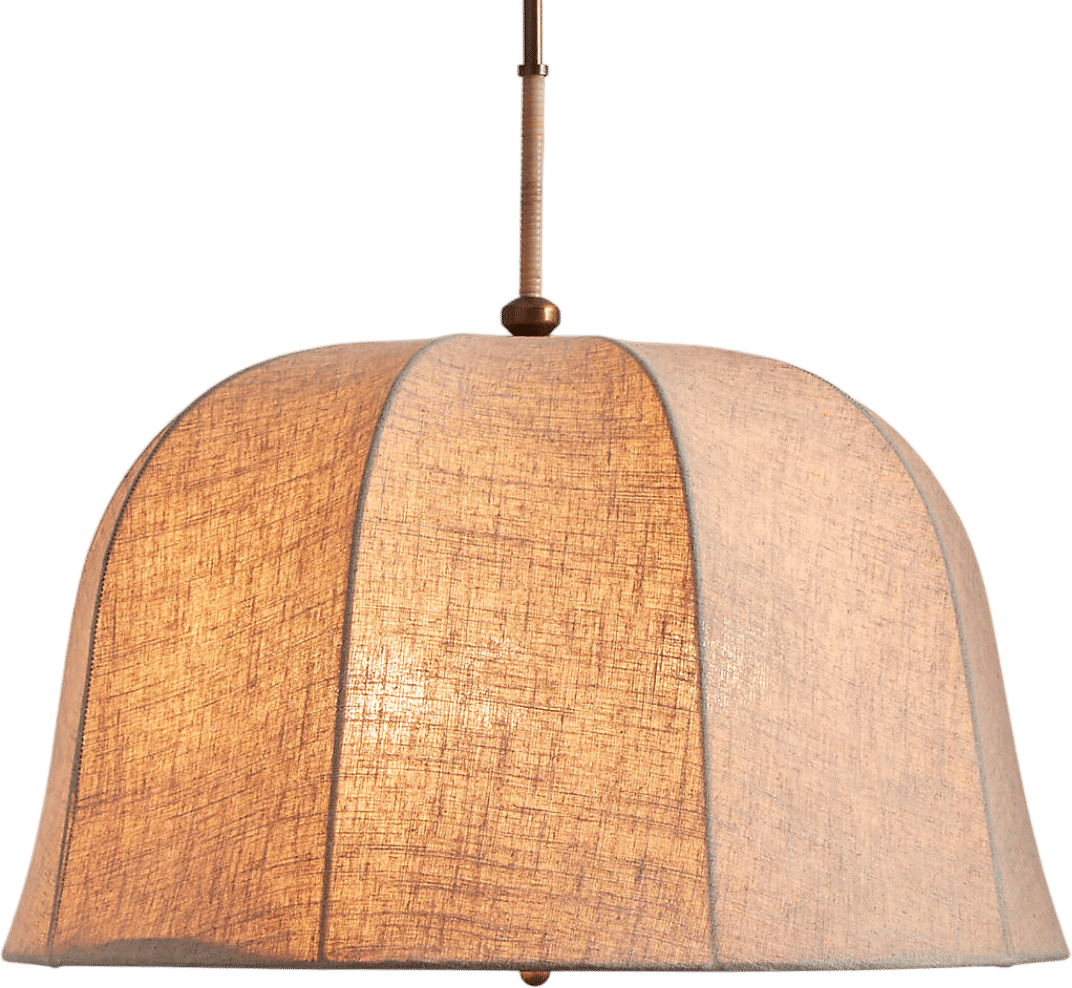 Allegra Rattan and Linen Dome Pendant Light