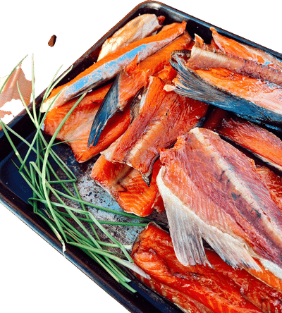Smoking Backs and Bellies of Alaskan Coho and King Salmon