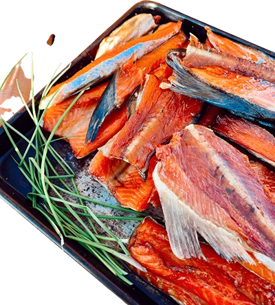Smoking Backs and Bellies of Alaskan Coho and King Salmon