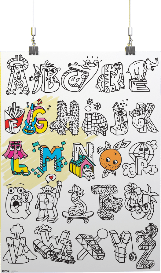 OMY ABC Giant Coloring Poster